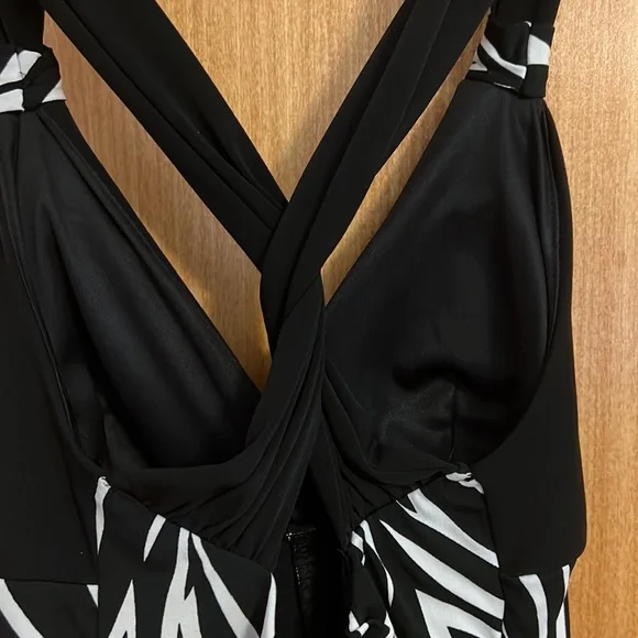 XOXO black dress with zebra print detail, size S - Picture 3 of 6